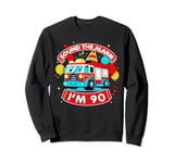 Sound The Alarm I'm 90 Fire Engine Firefighter 90th Birthday Sweatshirt