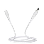 CASPERi 3M/5M/10M CCTV 2.1 x 5.5mm White DC 12V Power Extension Cable Male to Female, Power Supply Adapter Extender Cord for CCTV Security Cameras, DVRs, LED Strips, Routers (5 Meter White)