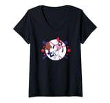 Disney Goofy Baseball Pitcher Bubble Gum Distressed T-Shirt avec Col en V