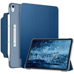 FINTIE Coque pour iPad Air 11 Pouces 2024 M2 / iPad Air 5 2022 / iPad Air 4 2020 10.9" - [Rabat Magnétique & Recharger Le Pencil] Etui Translucide Givré Housse Fine Légère, Bleu Marine