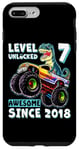 iPhone 7 Plus/8 Plus Level 7 Unlocked T Rex Monster Truck Dinosaur 7th Birthday Case