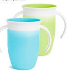 Munchkin Miracle 360 Trainer Cup, Green/Blue, 7 oz/207 ml, 2 Pack