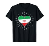 Iranian Flag Vintage Heart - Iran Fan Retro T-Shirt