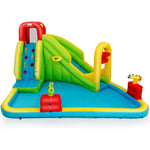 Château Gonflable,Aire de Jeux Aquatique avec Toboggan Gonflable avec Fusils pour Enfants,400X335X230CM (avec Souffleur 680W) - Goplus