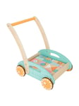 Small Foot - Wooden Baby Walker Carriage with Blocks Pastel 35dlg.