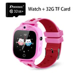 Prograce Montre Connectée Pour Enfants,Montre Intelligente Avec Caméra,Compte À Rebours,Jeu,Alarme Numérique,Chronomètre,Jouets Pour Filles Et Garçons - Type 32g Pink Watch