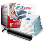 Spacesaver Variety 12pk - Space Saver Vakuumförvaringspåsar Spara 80 % Klädförvaringsutrymme - Vakuumförseglade påsar för kläder, täcken, sängkläder