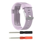 Fitbit Charge HR Stilrent silikon klockband - Storlek L Ljus lila