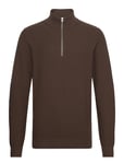 Cfkarl 0160 Structured Halfzip Knit Brown Casual Friday