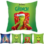 Joulu Grinch Tyynynpäällinen Vihreä Monster Throw Tyynyliina Joulusohvan koristelu