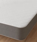 Starlight Beds Single Mattress. Basic Sprung Mattress with Grey Border. 6.5 Inch Deep Soft Mattress - 3ft x 6ft3 (1101 Grey)