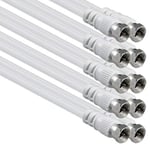 1aTTack.de SAT antenna cable 1.5 meters 2x shielded, F plug > F plug SAT white FF 75db (5 pieces)