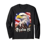 Psalms 91 Bible Verse Protection & Blessing Eagle Flag USA Long Sleeve T-Shirt