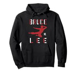 Bruce Lee Dragon Flying Kick Silhouette Logo Pullover Hoodie