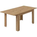 Dmora - Table extensible Dalice, Console extensible pour salle à manger, Table de cuisine ouvrant avec rallonge, 140/190x90h78 cm, Chêne Nodi