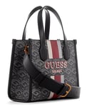 GUESS Silvana Mini Sac de Transport avec 2 Compartiments, bandoulière Femme, Logo Charbon, Einheitsgröße