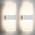 Lightsjoy 2 Pièces Applique Mural Intérieur LED Lampes Murales Illumination Murale pour Chambre à Coucher, Applique Murale Escalier Intérieur, Couloir, Salle de Séjour, Restaurant (Blanc Neutre-2PCS)