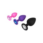 Set de plugs anaux de EIS, set de 3 plugs butt en silicone Grand Moyen Petit, sextoys adaptés aux débutants, plug anal pour femmes hommes couples