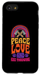 iPhone SE (2020) / 7 / 8 Peace Love And Axe Throwing Bohemian Rainbow Case