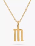 Edge of Ember 14ct Gold Initial Pendant Necklace, Yellow Gold