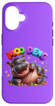 Coque pour iPhone 16 Adorable bébé hippopotame Moo Deng Merry Christmas Cheer