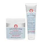 First Aid Beauty Bundle: Ultra Repair Cream Intense Hydration Moisturiser – 170 g – and Pure Skin Face Cleanser – 142 g