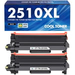 TN2510XL TN2510 TN-2510XL MFC-L2800DW Toner: Compatible pour Brother TN 2510XL 2510 XL TN-2510 pour DCP-L2627DWE DCP-L2665DW DCP-L2620DW DCP-L2627DW DCP-L2627DWXL MFC-L2835DW avec Puce ( 2-Noir )