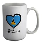 St Lucia Mug Love Heart Flag 15oz Large Cup Gift