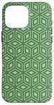 Coque pour iPhone 16 Pro Max GreenMint Cubes Hexagons Squares Geometric Layered Pattern