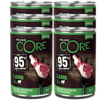 Wellness CORE 95% Lamb & Pumpkin, Nourriture Humide Chien, Pâtée pour Chiens sans Céréales, à Haute Teneur en Viande, Agneau & Poitron, 6 x 400 g