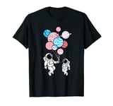 Astronaut Holding Transgender Planet Balloons Trans Pride T-Shirt