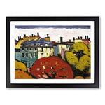 Landscape In Paris By Henry Lyman Sayen Classic Painting Framed Wall Art Print, Ready to Hang Picture for Living Room Bedroom Home Office Décor, Black A2 (64 x 46 cm)