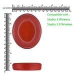 Geekria Sheepskin Replacement Ear Pads for Beats Studio 3 Headphones (Red)