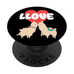 LLove Funny Llama Valentine Jeu de mots pour couples amoureux de lama PopSockets PopGrip Adhésif