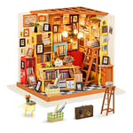 Rolife Maison Miniature à Construire Maquette en Bois avec Lumière LED Bricolage Kit DIY Adulte Enfant Décoration de Maison de Poupée de Bibliothèque Puzzle 3D Diorama Idée Cadeau Femme Fille