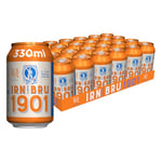 IRN-BRU 1901, 24 Pack A Very Special Vintage Recipe, No Caffeine, Full Sugar, Taste The First Ever IRN-BRU Recipe - 24 x 330ml Cans