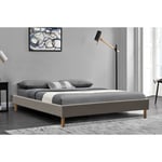 King Of Dreams - mina - Solide et Confortable Sommier Tapissier gris + Pieds en 20 cm pour matelas en 120x200 - 2 x 13 Lattes - Montage Rapide et