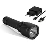 Lampe led Torche à Batterie Rechargeable 2.6Ah usb / 230V 1000 Lumens Portée 280m Aslo