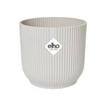 elho Vibes Fold Round 25 - Flower Pot from 100% Recycled Plastic - Indoor plant pot - Ø 25.0 x H 23.0 cm - White/Silky White