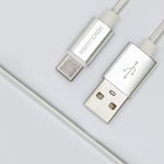 Câble USB vers Type C USB-A 2.0 | Charge rapide et synchronisation des données | Samsung S22 S21 Ultra S20 S10,Ipad Air,Huawei,Xiaomi Redmi Note,LG | 1 mètre,nylon | Blanc,1 pièce