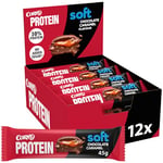 Corny Protein Soft- Barres protéinées au chocolat au lait et caramel, 30% protéines, 0% de sucres ajoutés, Pack de 12x45g, Taste the Power