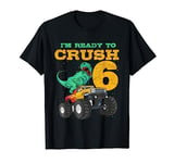 6th Birthday Monster Truck Dino 6 Years Old Bday T-Shirt