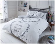 GC GAVENO CAVAILIA Butterfly Duvet Cover King Size, Comfy Floral Quilt Covers, Reversible Bedding Set, Grey