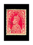 Wee Blue Coo Postage Stamp Vintage One Anna India King Edward Wall Art Print