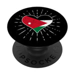 Drapeau jordanien vintage cœur Jordan Lover Retro PopSockets PopGrip Adhésif