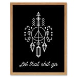 Bathroom Wall Art Let That Shit Go Toilet Sign Funny Bathroom Yoga Decor Art Print Framed Poster Wall Decor 12x16 inch