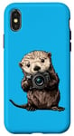 Coque pour iPhone X/XS Loutre avec un appareil photo - Photographe loutre