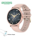 Montre Connectée De Sport Ndavid Pour Femme,Horloge,Bluetooth,Appel,Gps,Suivi Du Mouvement,Fréquence Cardiaque,Pression Artérielle,Android,Ios, - Type Pink