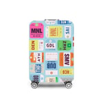 Housse de Protection pour Valise, Grande (66-76 cm), réutilisable, Lavable, avec Fermeture éclair, City Plates, L (66-76cm), City Plates