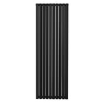 Radiateur à Colonne Ovale 1800mm x 600mm, Chauffage Moderne Vertical à Tube Ovale en Acier au Carbone Noir Mat, Cuisine Salon Salle de Bain [Brosse, Attaches Murales & Supports INCLUS]